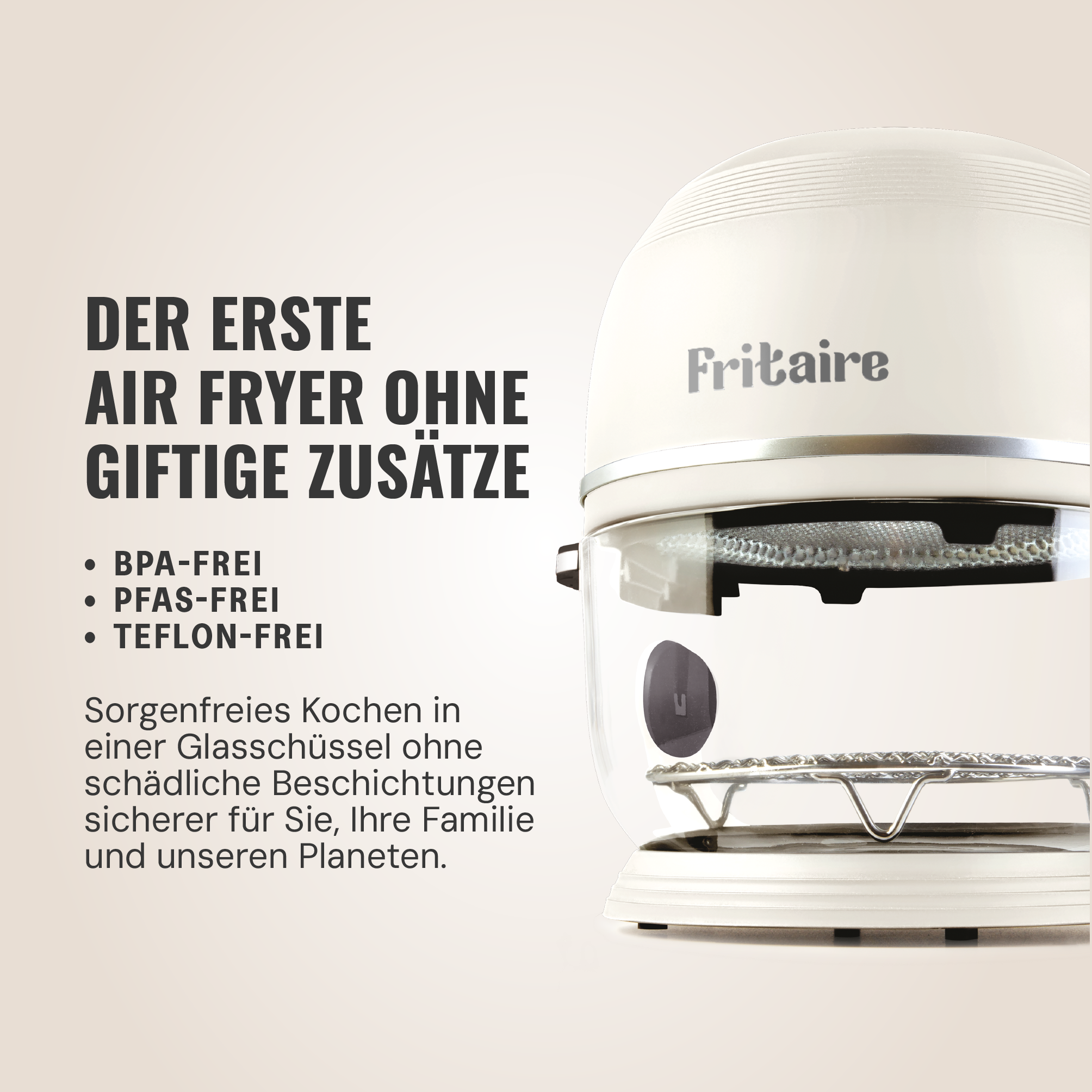 Selbstreinigender & gesunder Airfryer - Orange
