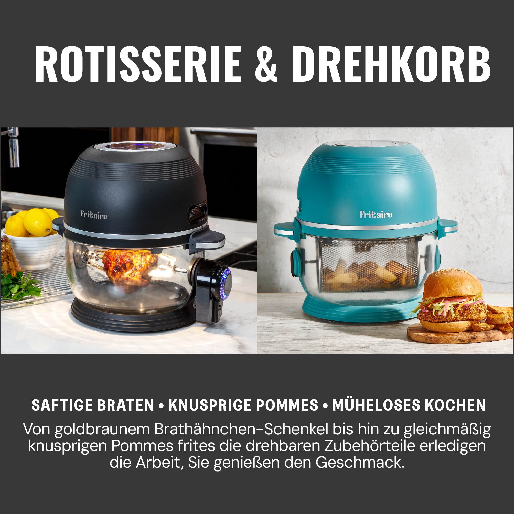 Selbstreinigender & gesunder Airfryer - Orange