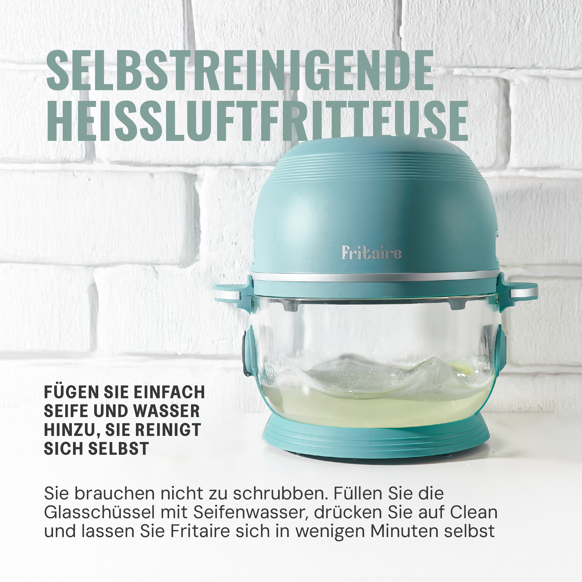 Selbstreinigender & gesunder Airfryer - Orange