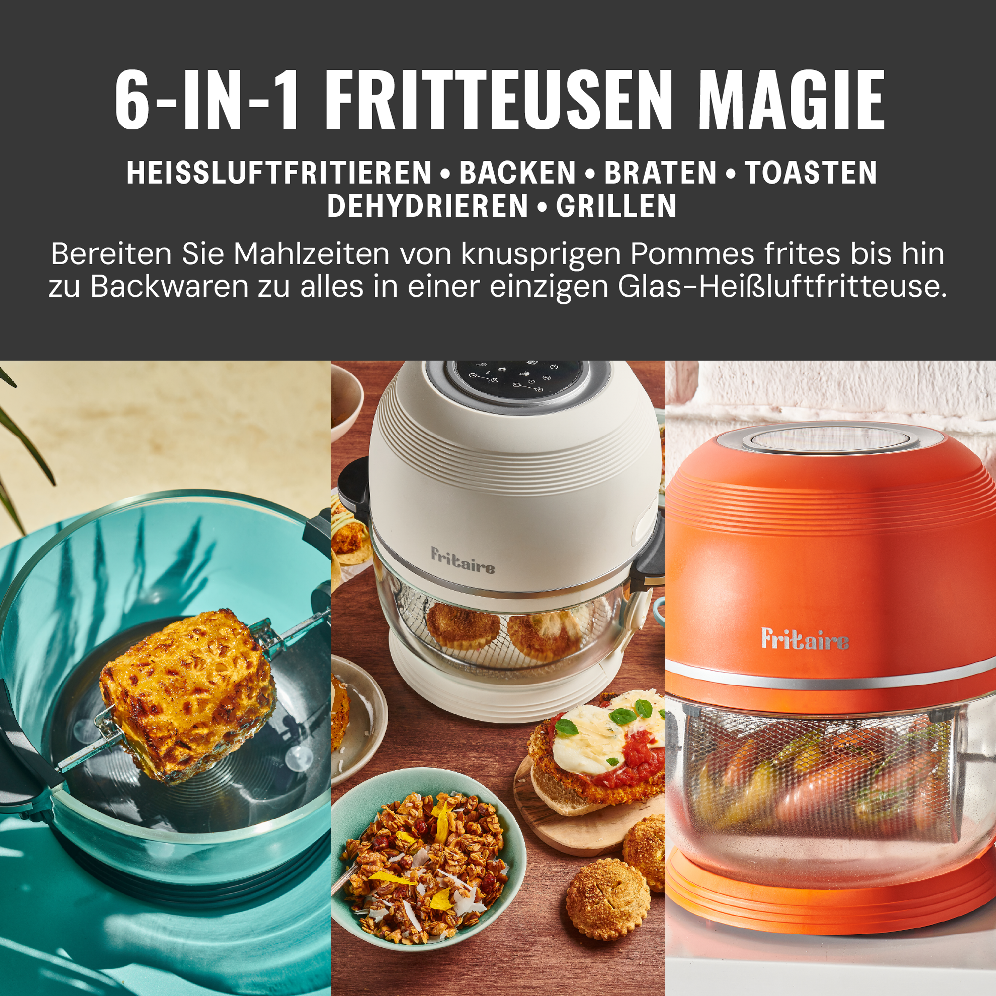 Selbstreinigender & gesunder Airfryer - Orange