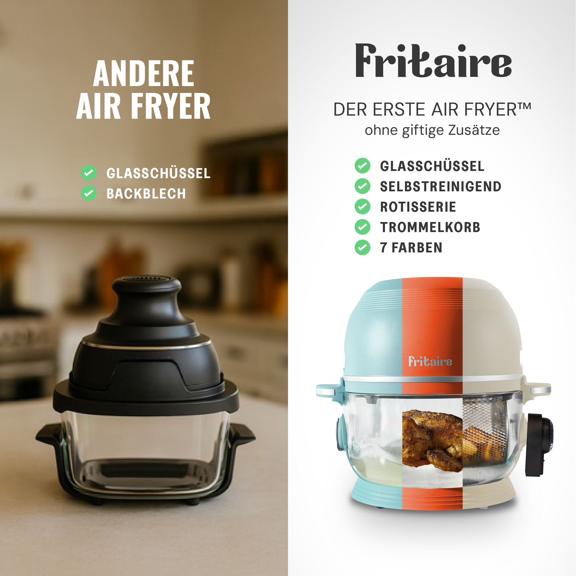 Selbstreinigender & gesunder Airfryer - Orange
