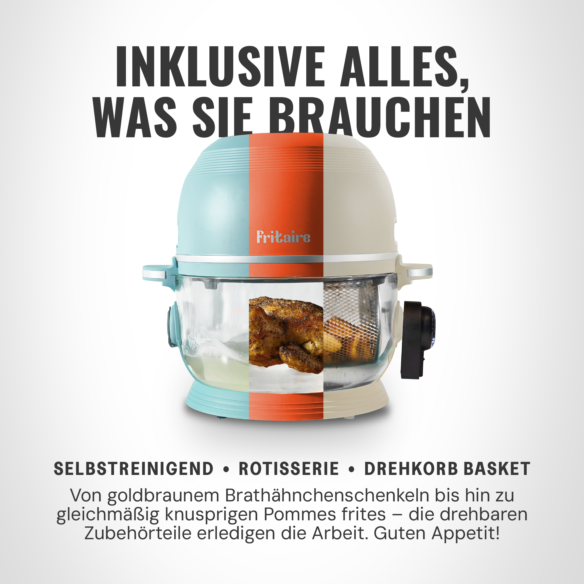 Selbstreinigender & gesunder Airfryer - Orange