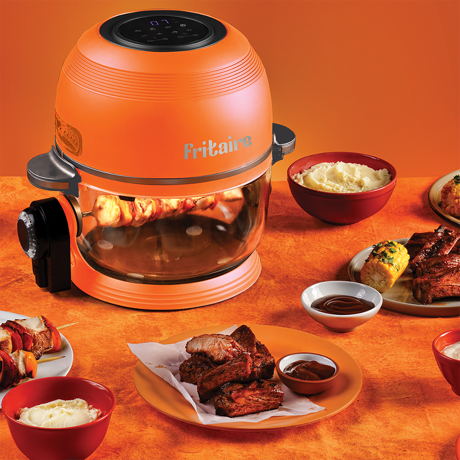 Selbstreinigender & gesunder Airfryer - Orange