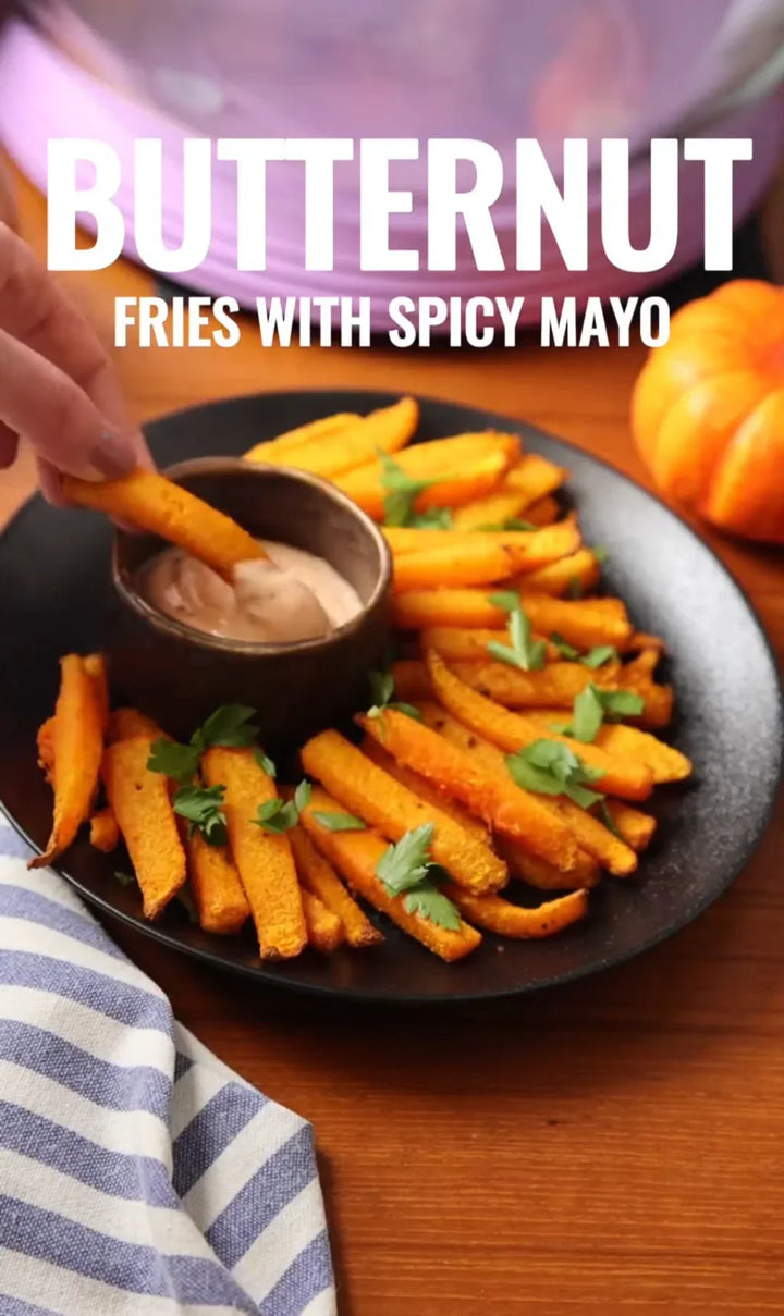 Butternuss-Pommes mit scharfer Mayo
